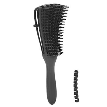 Imagem de Escova de cabelo, escovas de cabelo antiderrapantes profissionais superfície fosca conveniente de usar para cabelos molhados e secos para cabelos cacheados grossos e lisos (preto)