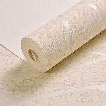 Imagem de WSWJDW Papel de parede autoadesivo adesivos de parede 3D não tecidos para sala de estar Papel de parede quarto sala de jantar Decoração para casa, amarelo claro, 10mx53cm