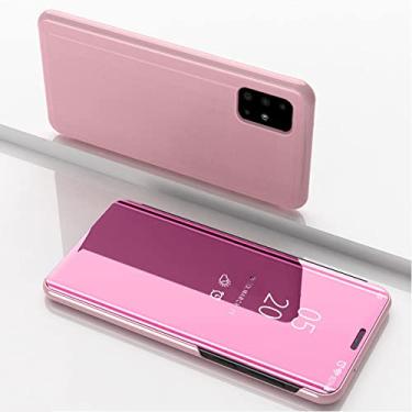 Imagem de Capa de telefone inteligente flip para iPhone X XR XS 5 5S SE 7 8 6 6S Plus 11 12 13 Mini Pro Max 2020 Capa de suporte de janela espelhada, ouro rosa, para iPhone 11