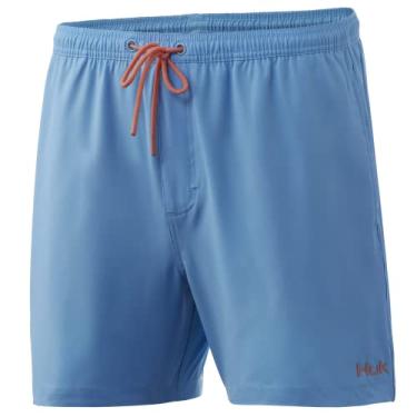 Imagem de HUK Short de natação masculino Volley 14 cm cintura elástica secagem rápida, Mar Báltico, GG