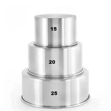 Imagem de Jogo 3 Formas Assadeira Bolo Redonda Alta 15-20-25 X 10cm