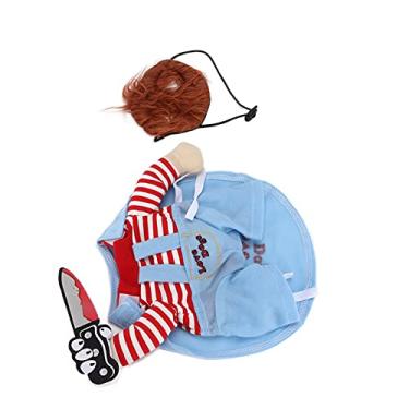 Imagem de Roupas engraçadas para cães, fantasia de cosplay de animal de estimação de poliéster macio legal e fofa para o Dia das Bruxas para festa de cosplay para o Natal (GG)