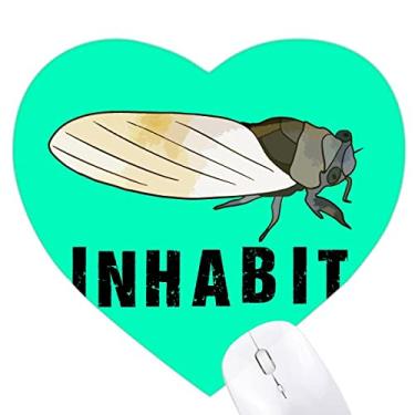 Imagem de Inhabit Cicada Allemada Neviifolia Mousepad Coração Mousepad Tapete de Borracha para Jogos Escritório