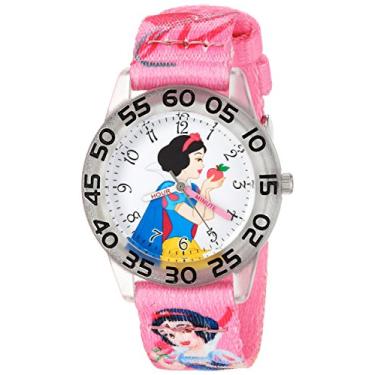 Imagem de DISNEY Relógio de Quartzo Analógico da Branca de Neve com Pulseira de Nylon, Rosa, 16 (Modelo: WDS000128)