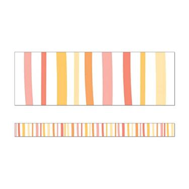 Imagem de Schoolgirl Style Listras de zebra Simply Safari com bordas retas — 12 tiras de borda de quadro de avisos com estampa de animais para quadros de avisos, decoração de sala de aula Boho (7,6 x 7,6 cm)