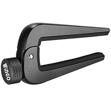Imagem de WINGO Capo de guitarra largo adequado para guitarras elétricas clássicas acústicas, baixo, bandolim, banjos, ukulele, preto