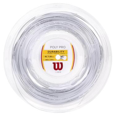 Imagem de Corda Wilson Poly Pro 16L 1.30mm Prata - Rolo com 200 metros