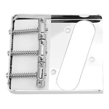 Imagem de Ponte de guitarra elétrica, estilo retrô design padrão fácil ajuste guitarras pontes acessório metal fixação firme para TL (código prateado)