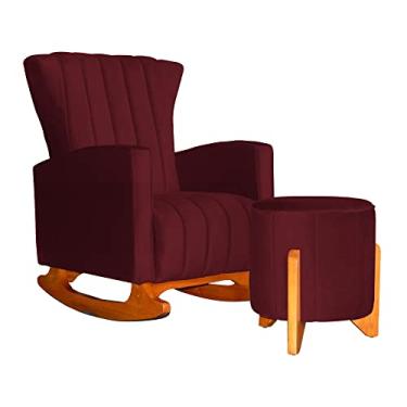 Imagem de Kit 01 Poltrona Decorativa Melinda mais 01 Puff Jade Redondo Suede Cores - Ds Estofados