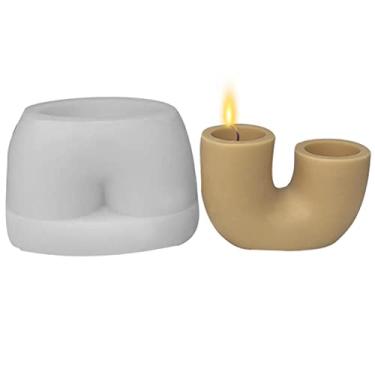 Imagem de vela silicone 3D, criativo em forma tubo em U, fundição feito à mão, resina, cera aroma, para fazer velas, artesanato, sabonete, chocolate, bolo, cera abelha