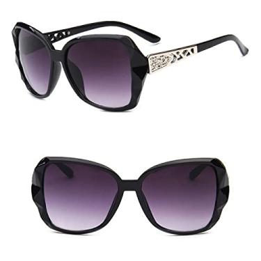 Imagem de Óculos de sol superdimensionados fashion feminino designer vintage feminino óculos de sol de plástico moldura grande espelho preto gradiente oculos, 1, china