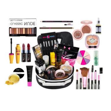 Imagem de Maleta De Maquiagem Completa Com Kit De Pinceis E Maquiagem - Rubys E