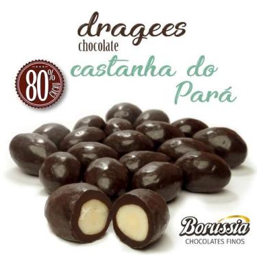 Imagem de Confeito Castanha Do Pará Com Chocolate 80% Cacau 120G Borússia Chocol