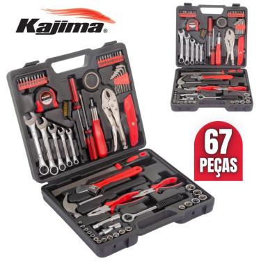 Imagem de Jogo De Ferramentas Kajima JFH67P Linha Pro Com 67 Peças De Aço Cromo Vanadium Sistema...