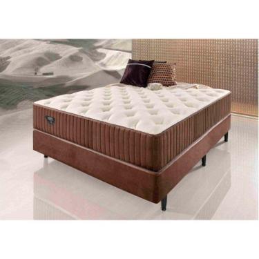 Imagem de Conjunto de Quarto 2 Peças 1 Base Box Casal e 1 Colchão Uni Ecoflex  Ecoflex Marrom/Bege