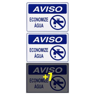 Imagem de Combo 10 Placas De Sinalização Aviso Economize Água 20x15 Acesso - P-38/2 F9e