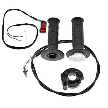 Imagem de Minireen Conjunto de cabos de acelerador giratório com interruptor liga-desliga para 50cc 110cc 125cc 150cc 250cc motocicleta de terra Quad ATV Pit Pro Trail (serve para 7/8"/22 mm Bar)