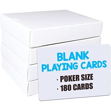 Imagem de IMAGAME Cartas brancas em branco – 180 peças de cartões didáticos faça-você-mesmo, cartas de jogo, cartas de estudo, cartão de mensagem, cartão de agradecimento, cartão de presente, cartões de palavras para escrever, desenhar – tamanho pôquer