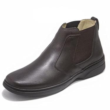 Imagem de Bota Masculina Social Pierrô Levíssima com elástico couro legítimo cor café Tamanho:40;Gênero:Masculino;Cor:Marrom