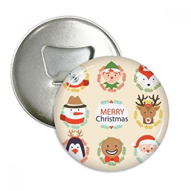Imagem de Círculo Feliz Natal Boneco de Neve Festival Abridor de Garrafas Imã de Geladeira Emblema Multifuncional