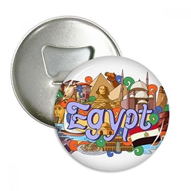 Imagem de Pirâmide do faraó do Egito e grafite abridor de garrafas com ímã de geladeira emblema multifuncional