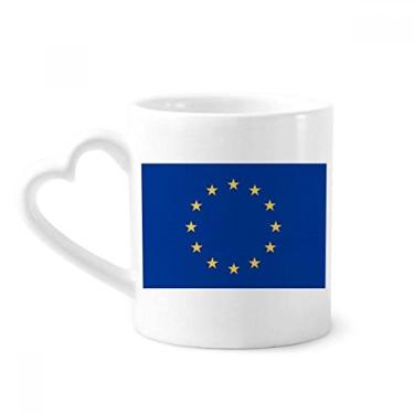 Imagem de Caneca com bandeira nacional da UE país da Europa café cerâmica copo de coração de vidro