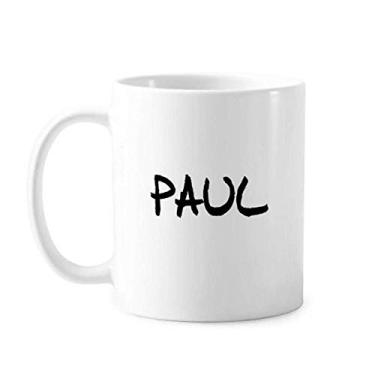Imagem de Caneca especial escrita à mão nome PAUL cerâmica xícara de porcelana café louça