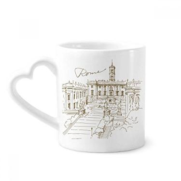 Imagem de Fontana di Trevi Roma Fontana Caneca Marco de Café Cerâmica Copo de Coração de Vidro