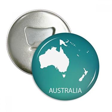 Imagem de Mapa de contorno do continente da Oceânia da Austrália, abridor de garrafas, ímã de geladeira, emblema multifuncional