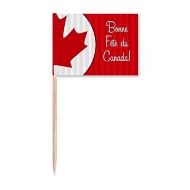Imagem de Canada Maple and Good Luck to Canada Toothpick Flags Marker Topper Party Decoration