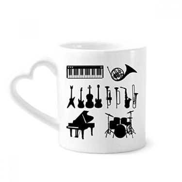 Imagem de Sax Classic Music Audição Caneca de café cerâmica copo de coração de vidro