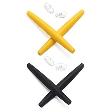 Imagem de Mryok 2 pares de meias de substituição para óculos Oakley Crosshair 1.0 – Amarelo e Preto