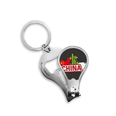 Imagem de China Map Bamboo Red China Town Cortador de unhas abridor chaveiro tesoura