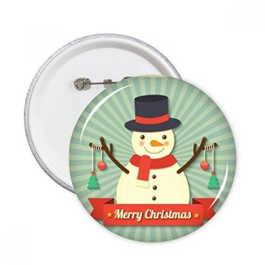 Imagem de Merry mas boneco de neve ilustração de desenho animado alfinetes redondos emblema botão decoração acessório 5 peças