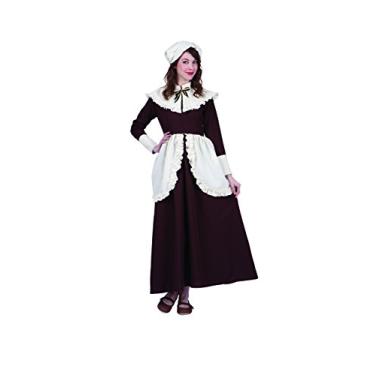 Imagem de RG Costume s Mulher Colonial Lady Abigail, Marrom/creme, Large