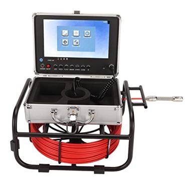 Imagem de Câmera de Esgoto, Display LCD de 9 Polegadas Câmera de Endoscópio para Tubos Equipamento de Inspeção de Tubos, AHD 720P 8 LEDs Ajustáveis ​​Câmera de Esgoto Com 17 Mm de Diâmetro, (F951DC17-30M plugue da ue)