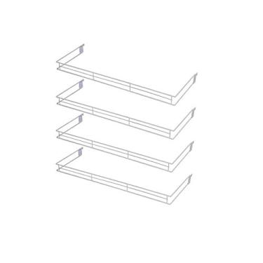 Imagem de KIT - 4 aparador aramado em u 30x73cm Branco - Sa Gondolas