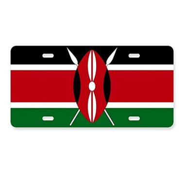 Imagem de DIYthinker Bandeira nacional do Quênia, país da África, placa de licença decoração de aço inoxidável para automóveis