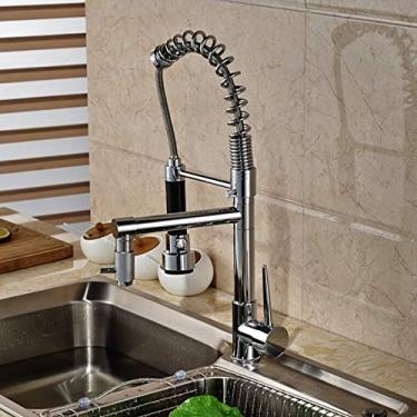 Imagem de Torneira de cozinha Gourmet cromada com Ducha (Monocomando - Quente e Fria)