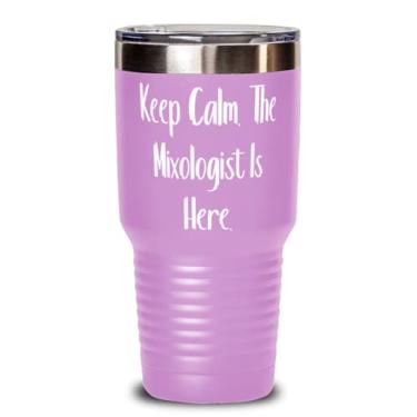 Imagem de Best Mixologist copo de 850 g, mantenha a calma O S para colegas de trabalho, presente de amigos, copo de aço inoxidável para mixologist