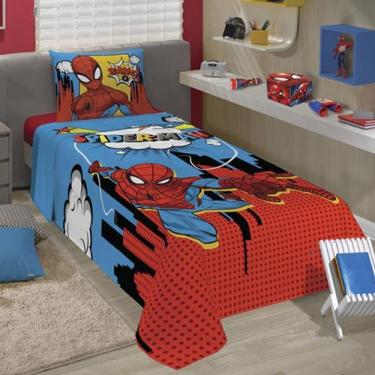 Imagem de Jogo De Cama Solteiro Infantil Lepper Spider Man 2 Peças Azul