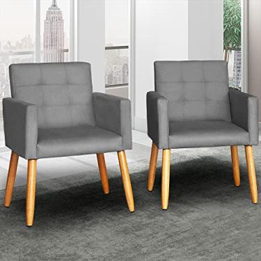 Imagem de Kit 2 Poltronas Cadeira Decorativa para Sala de estar Cadeiras para Recepção Manicure E...