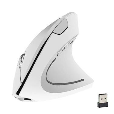 Imagem de SZAMBIT Mouse Ergonômico,2.4G Mouse óptico Vertical Sem Fio,RGB Light,800/1200/1600/2400 DPI, 6 Botões,para Windows XP/7/8/10,Laptop,Desktop,PC,MacBook (White)