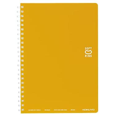 Imagem de KOKUYO Caderno de anel macio em forma de D, pautado de 6 mm com linhas de ponto, 29 linhas, 50 folhas, A5, laranja, importação do Japão (SU-SV331BT-YR)