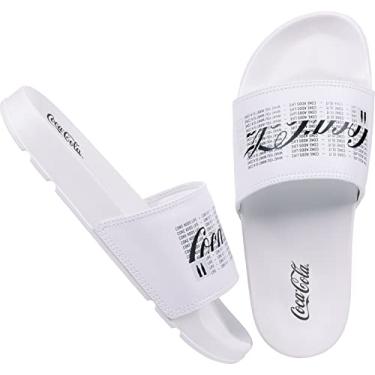 Imagem de Sandálias Coca Cola, Slide Collins, Masculino, Branco/Branco, 38