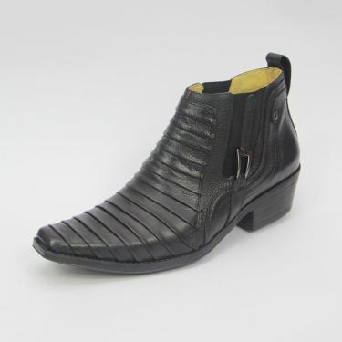 Imagem de Bota Masculina Country Cano Curto Couro Bovino 080 Floater PTO-Masculino
