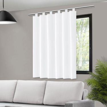 Imagem de Cortina Blecaute Blackout Dupla Face Branca Corta Luz Branca Com Alça - 140X140cm