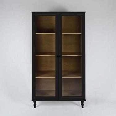 Imagem de Estante Para Livros Ditália 2 Portas Vidro E-957 Cor:preto