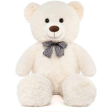 Imagem de MorisMos Urso branco de pelúcia animais pelúcia brinquedos de urso macio para crianças namorada