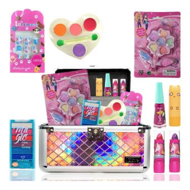 Mala Kit Maquiagem Infantil Barbie Batom Sombra Esmalte